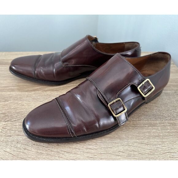 Burberry Double Buckle Leather Monk Strap Shoes in Patent Leather size Men's 40 - Picture 1 of 15